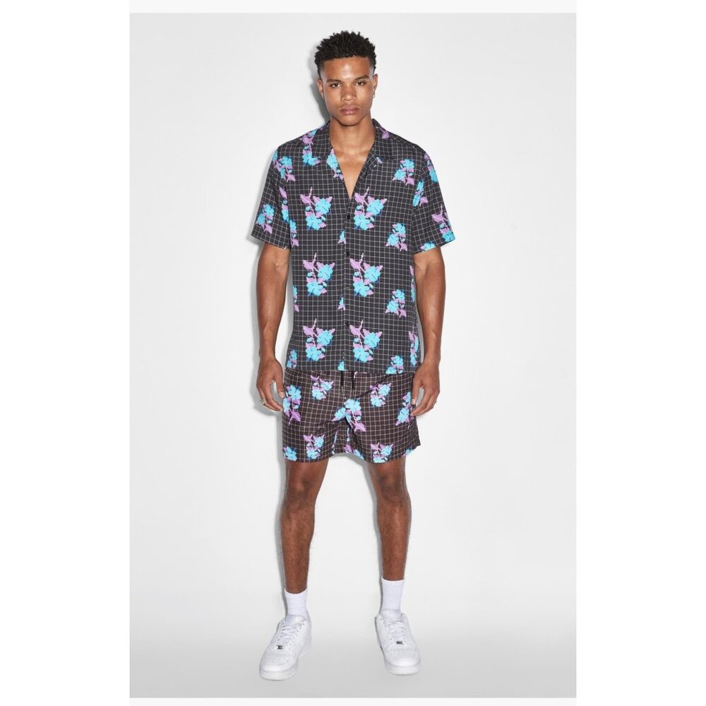 Ksubi Floral Short Sleeve Button Up‎ Shirt NWT